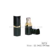 D274 Cuadrado plástico negro vacío cosméticos lápiz labial